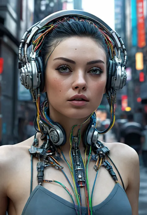 ((extremely delicate and beautiful cybernetic girl)), ((mechanical limblood vessels connected to tubeechanical vertebrae), ((mec...