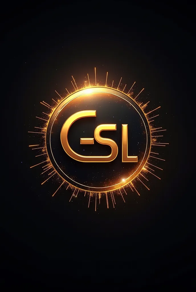 a logo for companies named gsl solutions in automation for whatsapp, with a futuristic space theme with gold and bronze colors