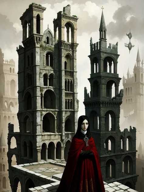 neo surrealism, by gabriel pacheco and max ernst,  painting a ruins of byzantine constantinople , fantasy victorian art, magical...