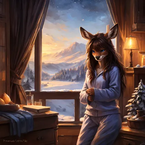 uploaded the e621, beautiful and detailed portrait of a (((female))) small very young solo teenage young anthro female deer doe ...