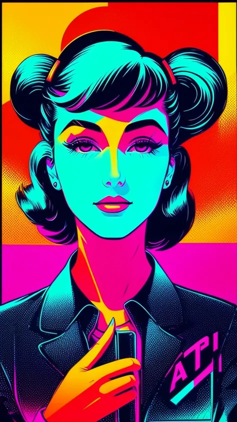 retro art style, neon_pop art style, art style