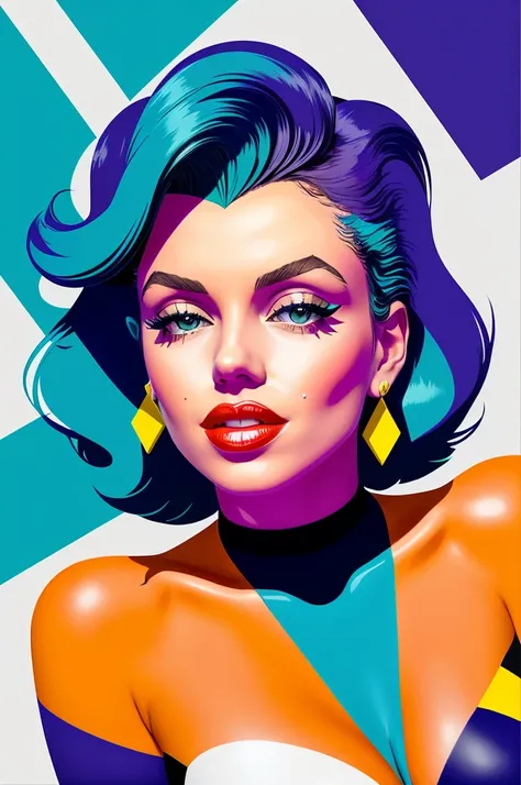 stunningly beautiful goddess (mix of vanessa ferlito | marilyn monroe), (character splash art:1.2), model pose, 
art by adrian j...