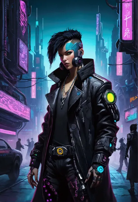 album cover "shadows of cyberpunk" artista sergewolf. cyber punk