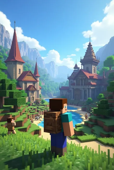 make a youtube thumbnail for minecraft found 2 village