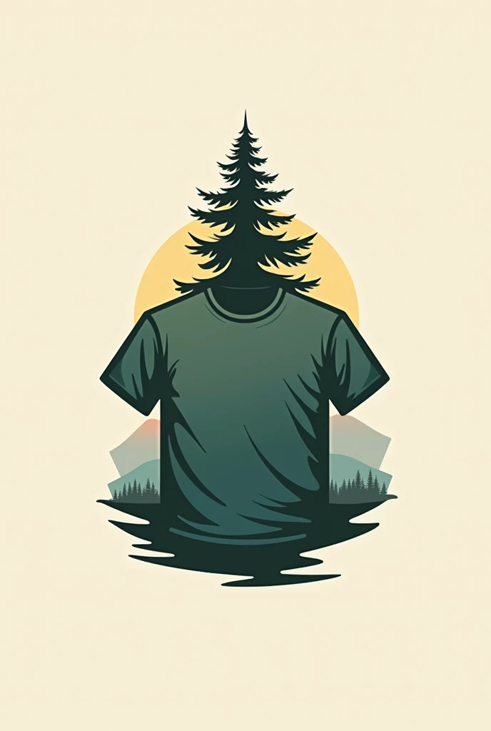 logo of a shirt and a pine tree combined