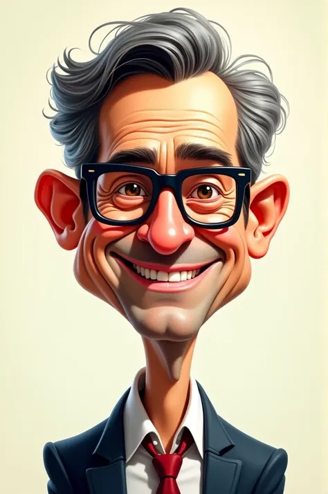 create a caricature of jaime garzón with glasses