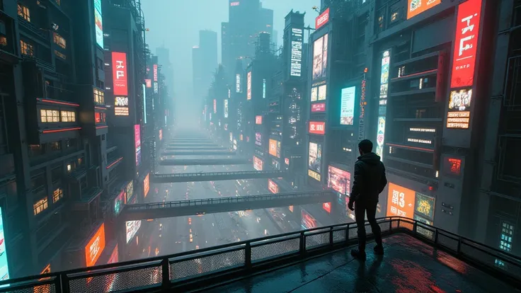 cyberpunk scene，camera caught from above 8k