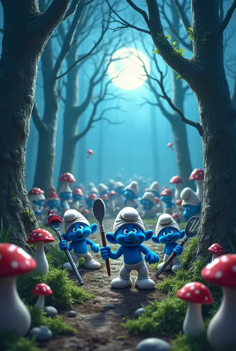 smurfs and lots of zombies