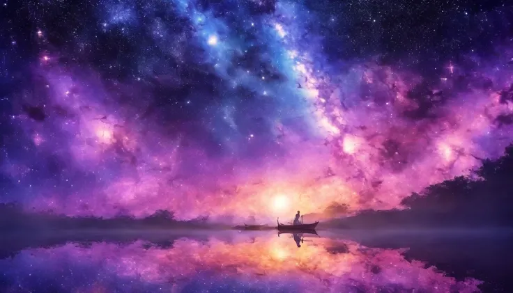 a woman dreaming in a beautiful galaxy,soft and surreal colors,(best quality,4k,high-res:1.2),ultra-detailed,impressionistic sty...