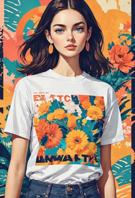 "act as a graphic designer specializing in fashion prints. your task is to create original art to be printed on t-shirts. the ar...