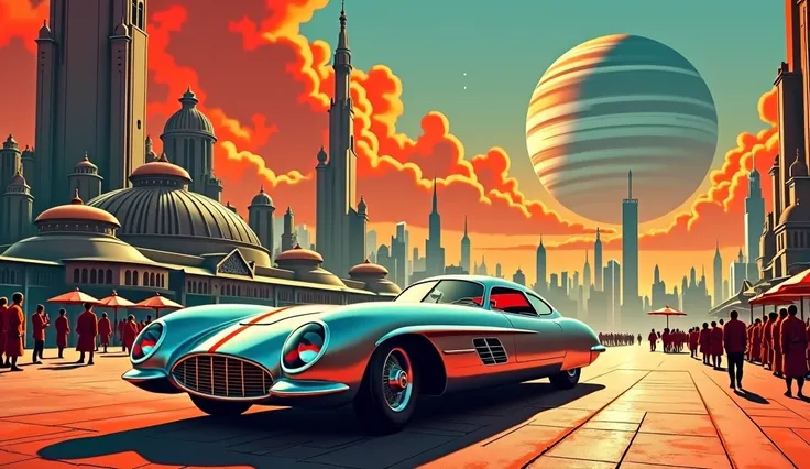 1940s style retrofuturistic illustration.

#peter_davey_mj_images

prompt:

1940s vector art style book cover featuring a classi...