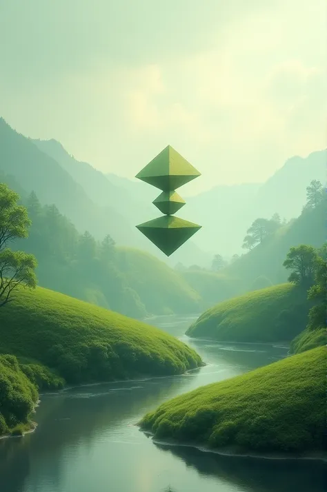 a symbol of balanced balance on a landscape that symbolizes harmony and nature