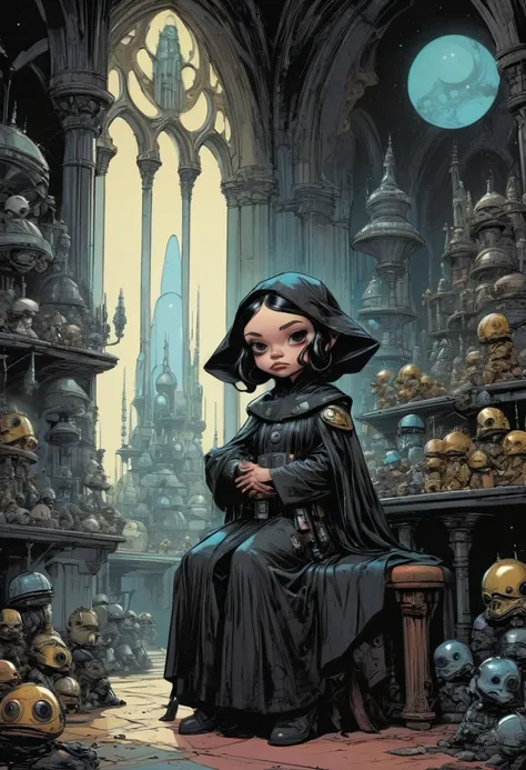 gothic aesthetic by skottie young,  best quality , masterpiece, representative work, art officiel, professionnel,  very complex ...