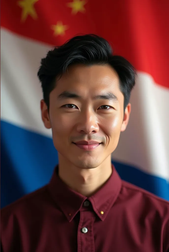 xiao zhan chinese actor 
with the flag of paraguay