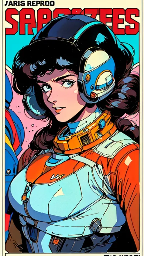 ((( best quality masterpiece ))),(((absolutely one woman))),(spacesuit that emphasizes cleavage ),((( 70s and 80s space thriller...