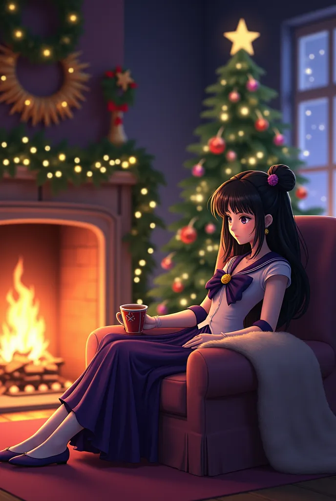 hotaru tomoe sailor moon christmas fireplace