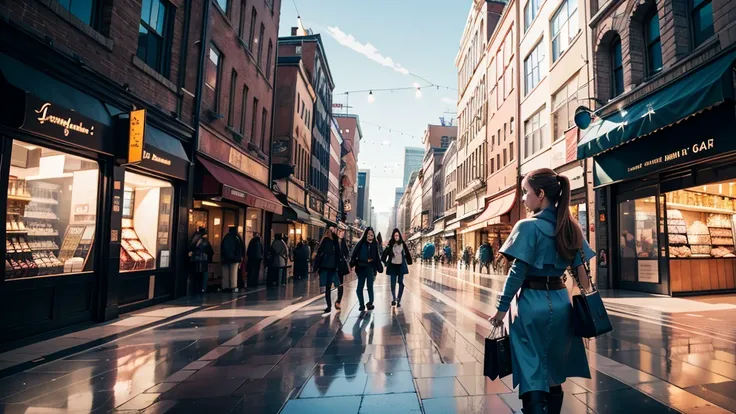 aeris from final fantasy is shopping in the city