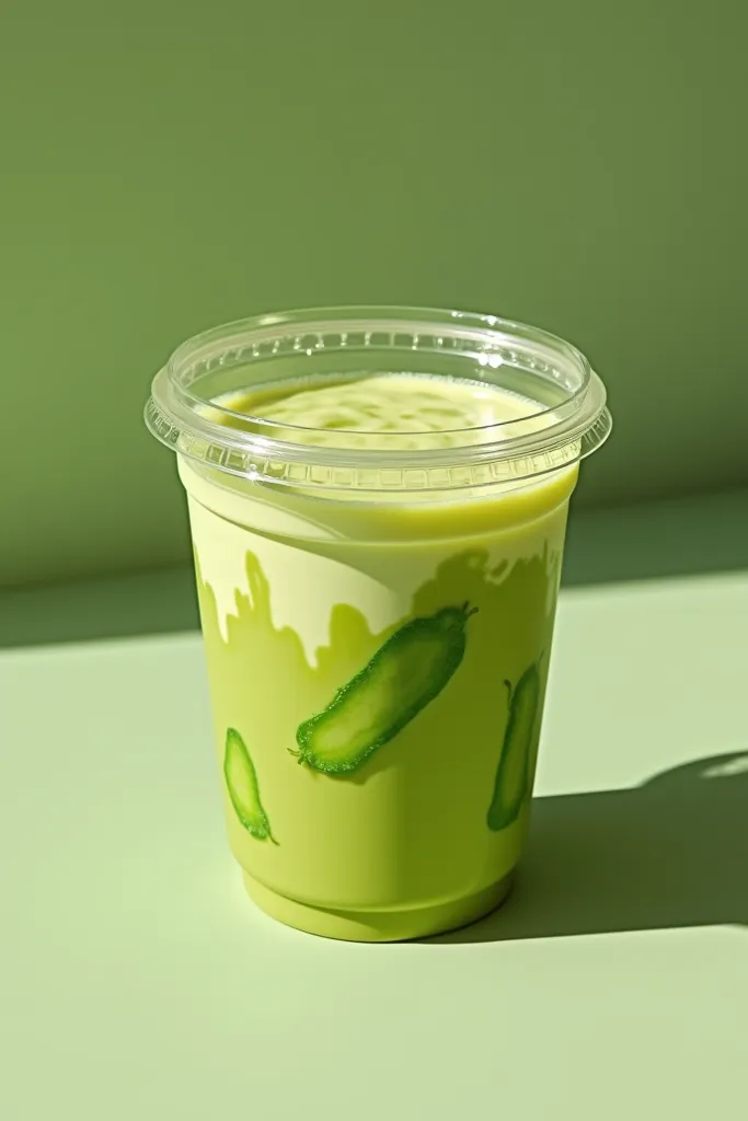 avocado coffee in plastic cup