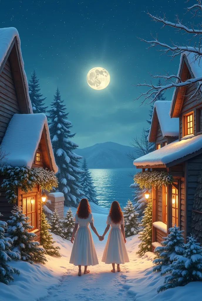 cinematic style, masterpiece beautiful detailed christmas eve scene with "seaart christmas wonder" text