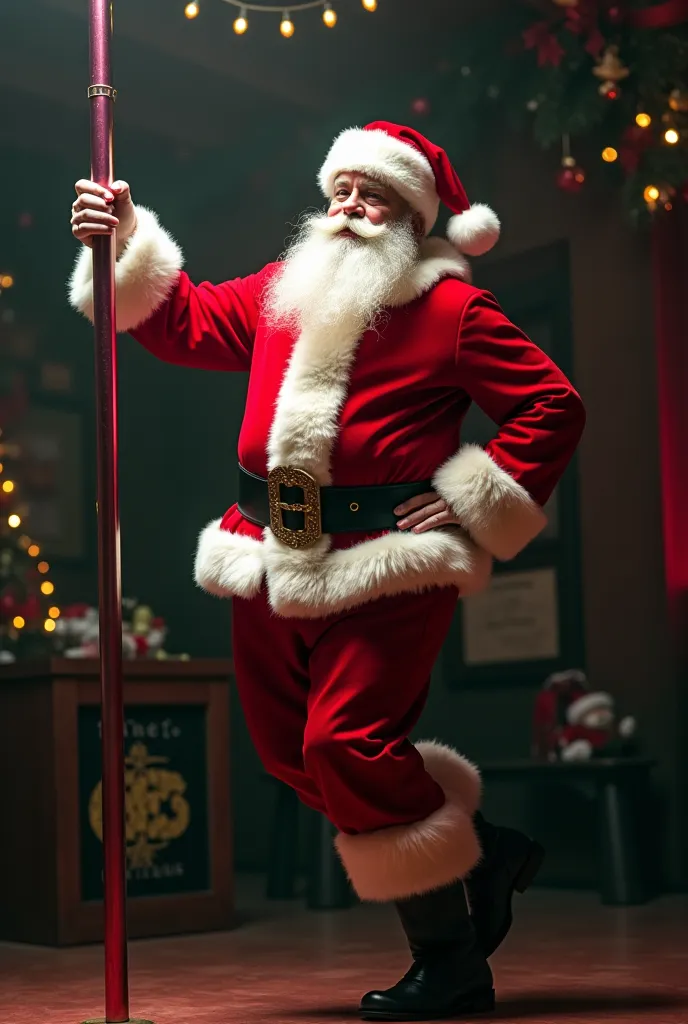 do me a simple image of a santa on a pole stripper