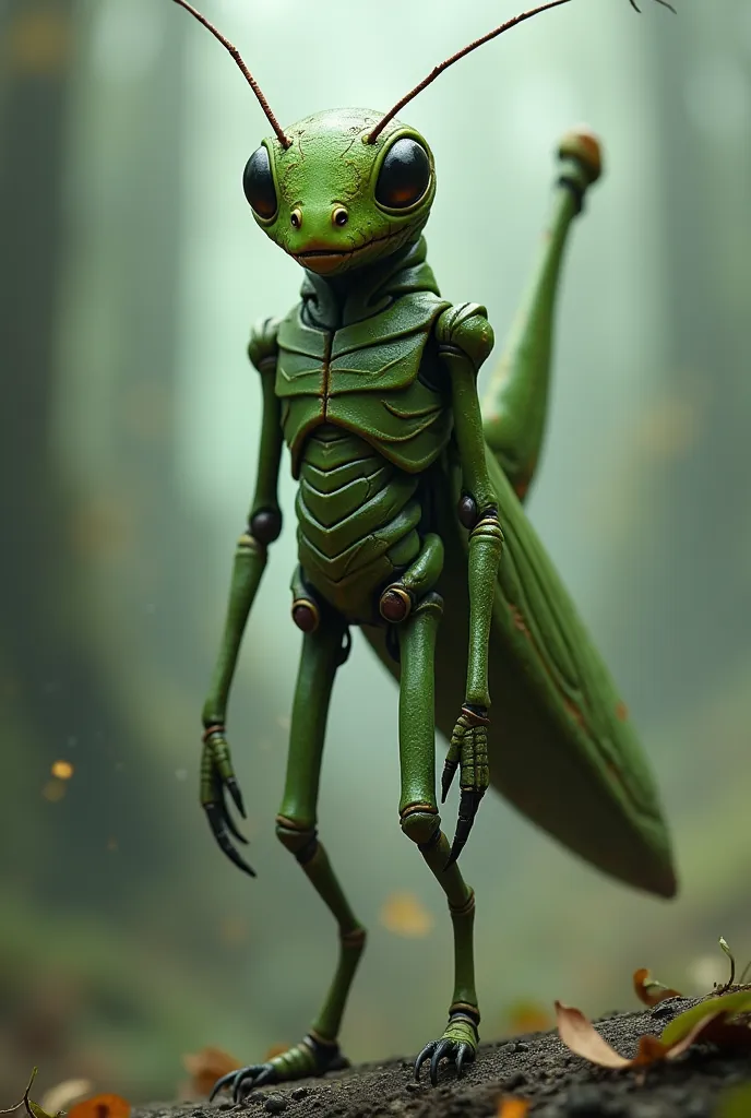 a grasshopper man in hybrid style