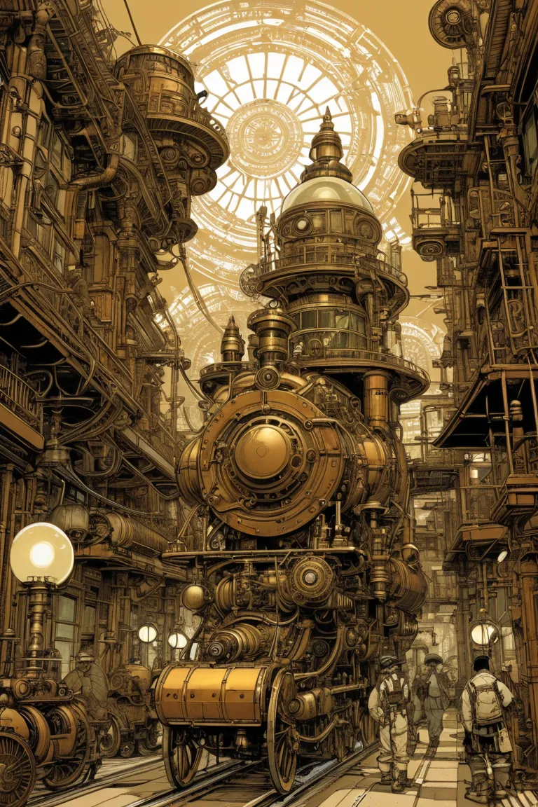 steampunk style, by pascal blanche and katsuhiro otomo.
best quality, masterpiece, intricate details, ultra-detailed