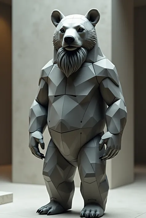 i want to make a furry out of a mathematical bear with no clothes gray beard only on the tip