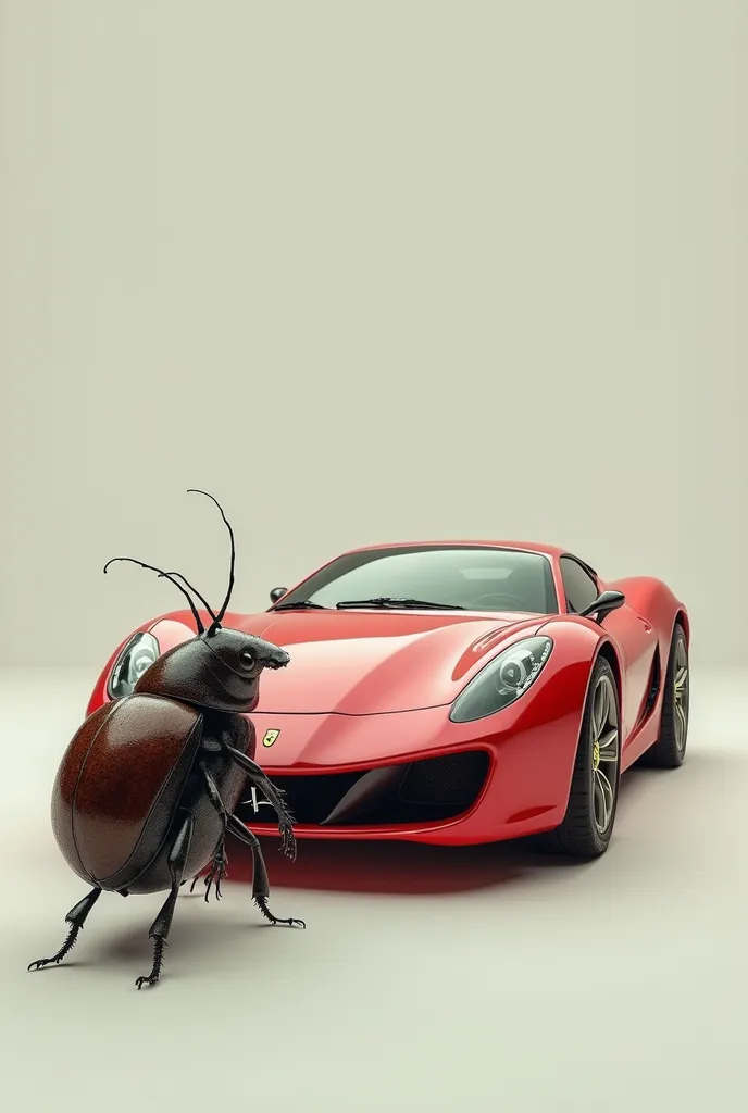 a beetle and a ferrari side by side