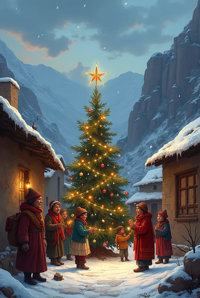 a christmas in a poor andean village