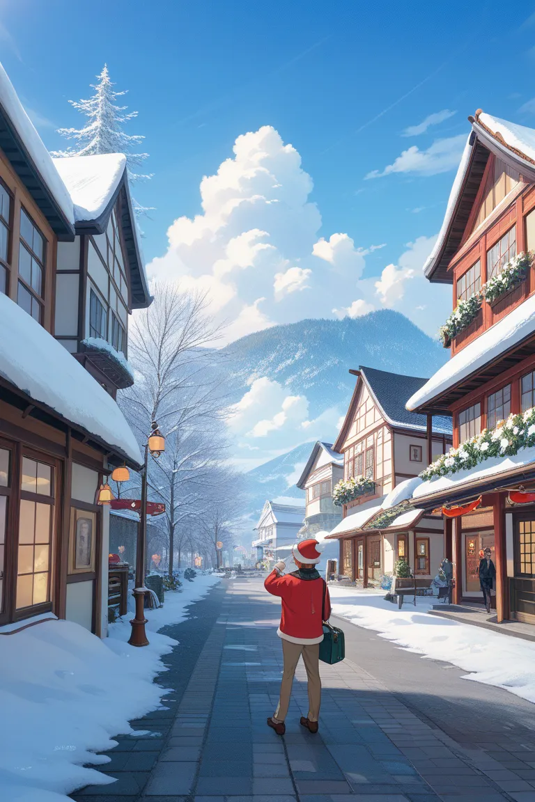 studio ghibli style animated film about traveling to tourist spots in japan 、   cinematic film stills 、 top quality、masterpiece、...