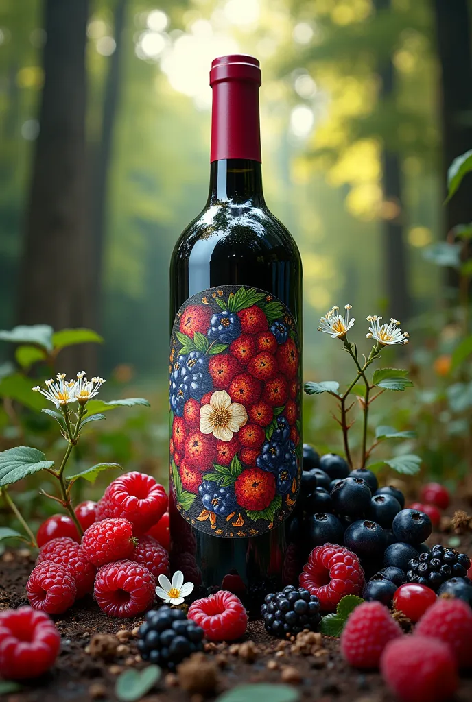 forest fruits wine label