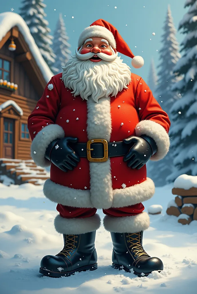 santa claus wearing big black boots