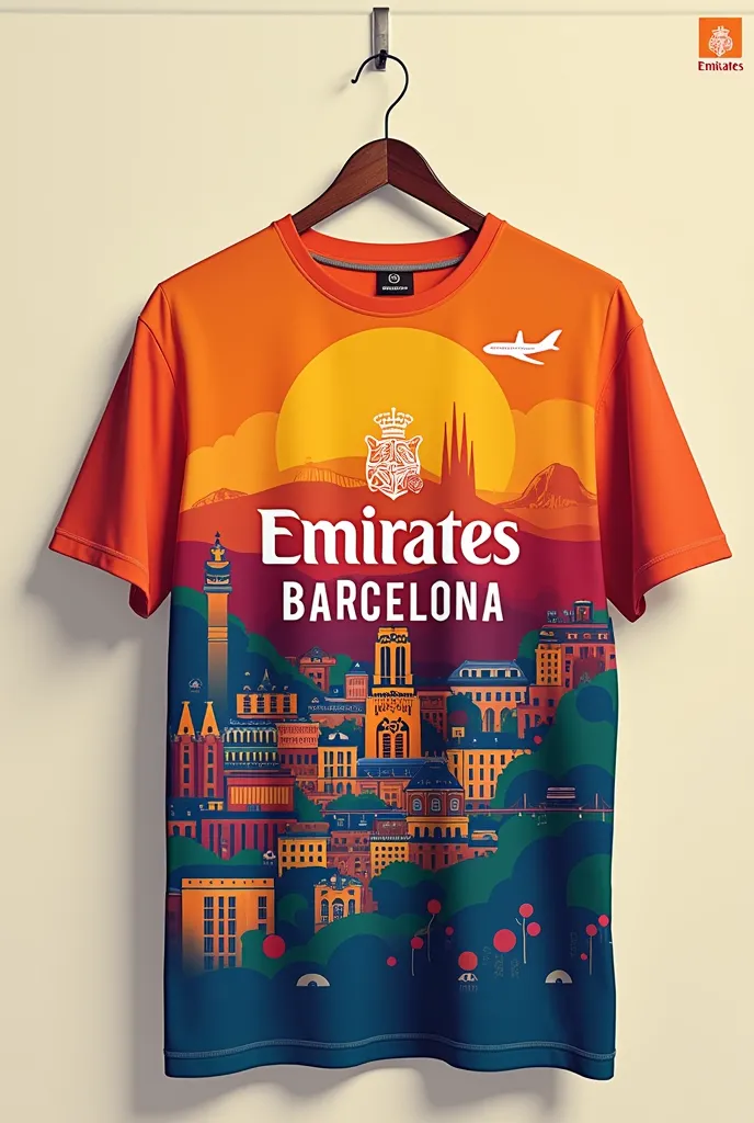 create the barcelona visitor's t-shirt with the emirates logo