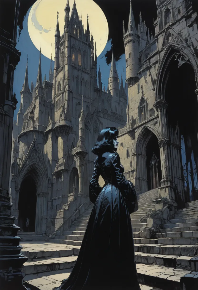 gothic aesthetic by alex toth, best quality, masterpiece, representative work, official art, professional, ultra intricate detai...