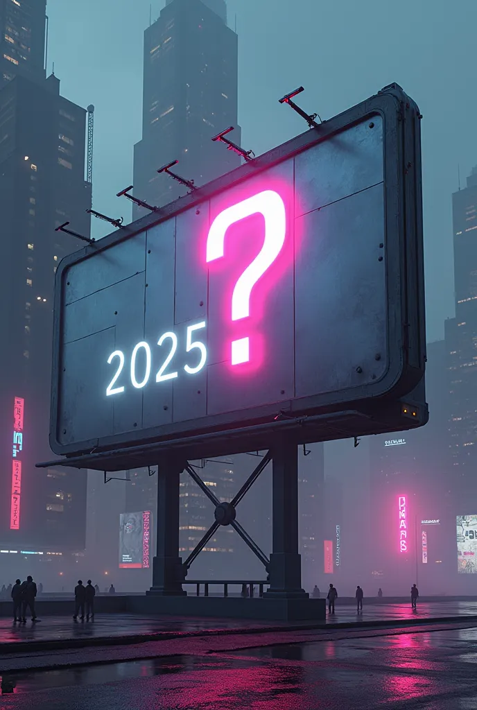 create an image of a billboard with the written phrase "? 2025"