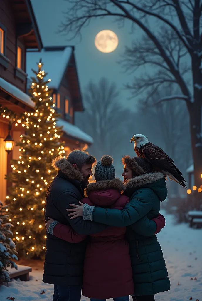 inside a beautiful house there are many people it's christmas night so they are wishing people a merry christmas to people are h...