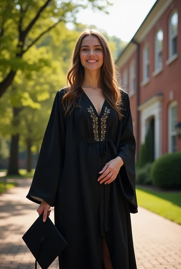 woman wearing graduation dress