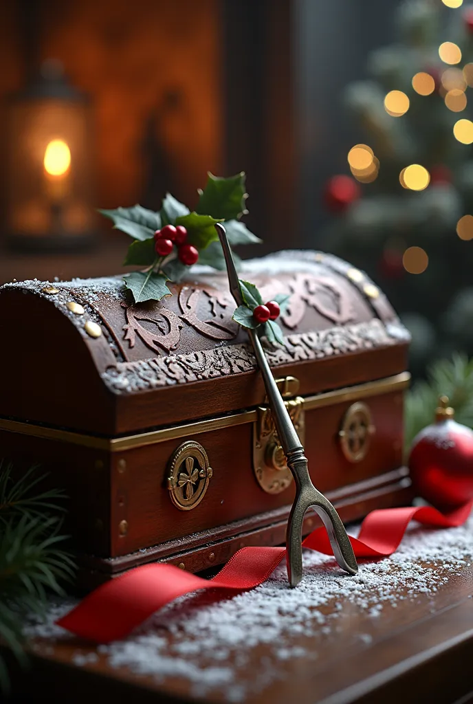 hello i need a christmas image that shows a decorated chest and a scalpel,  for specialists in thoracic surgery , that generates...