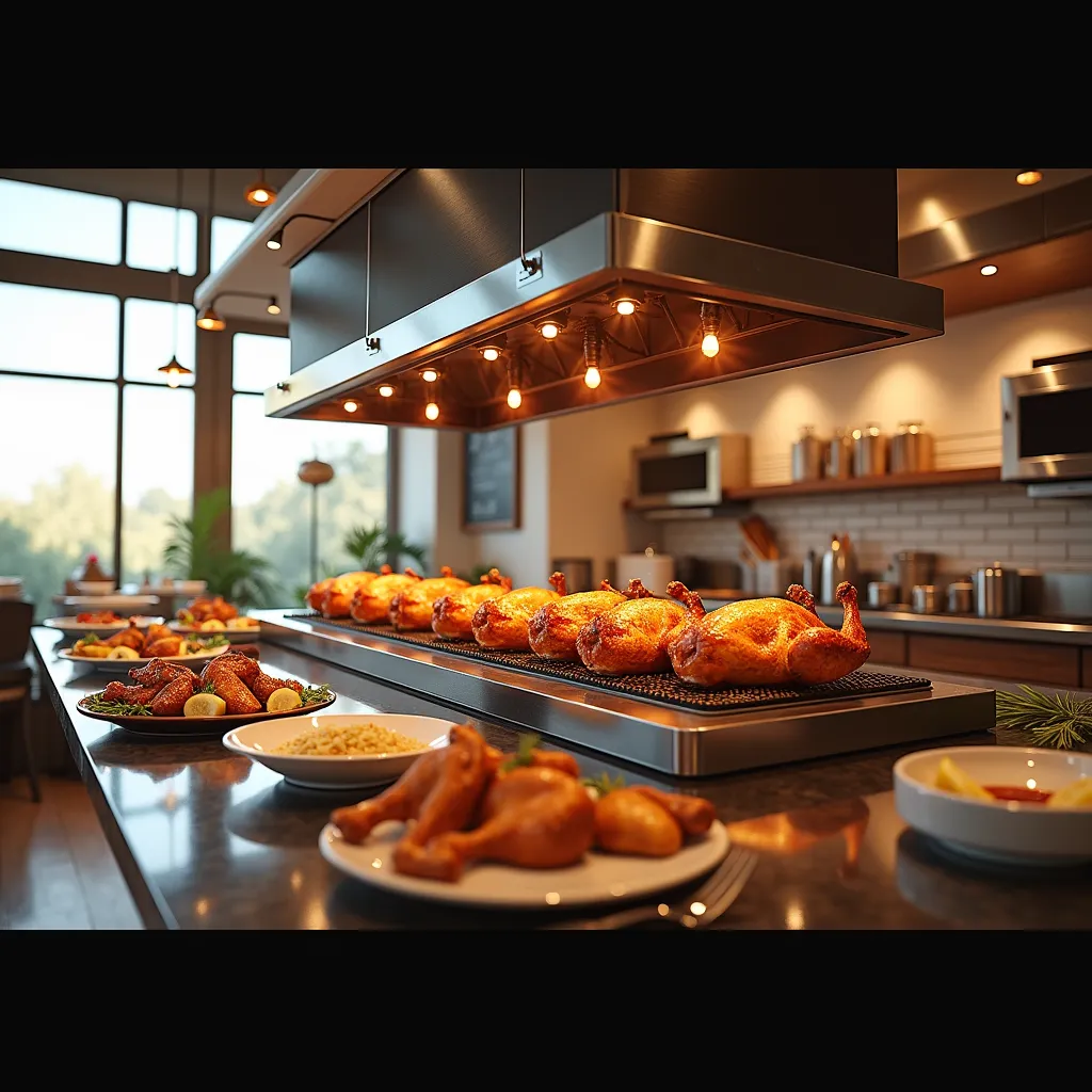 rotisserie chicken restaurant without people