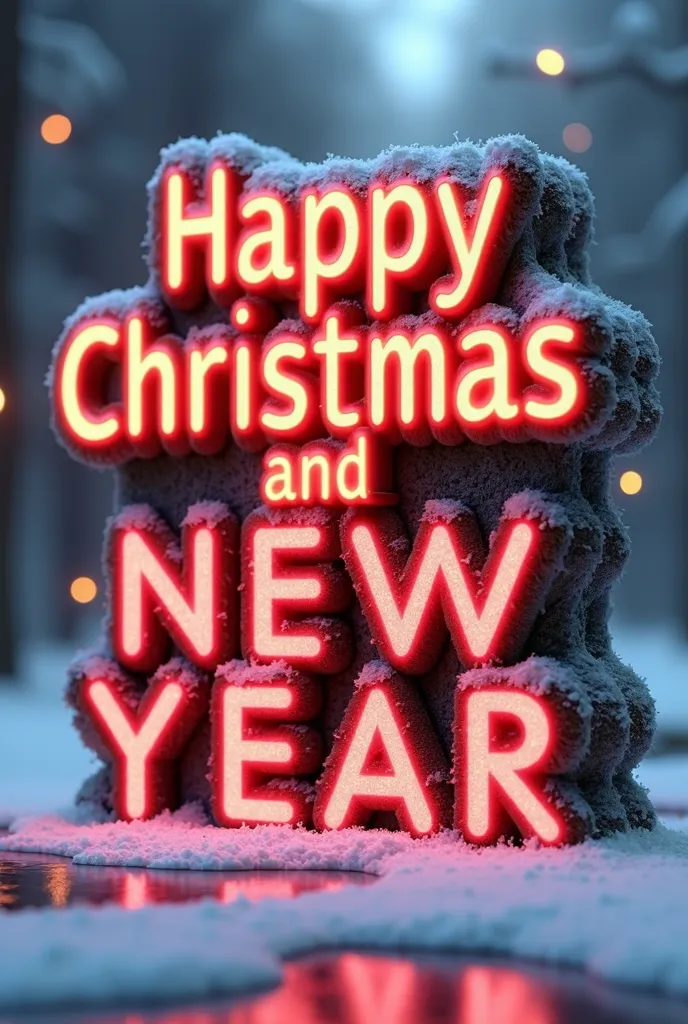 3d text wishing happy xmas and new year with our company name written under as mechmax