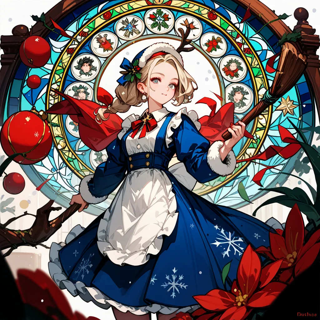 santa claus 。 stained glass 。