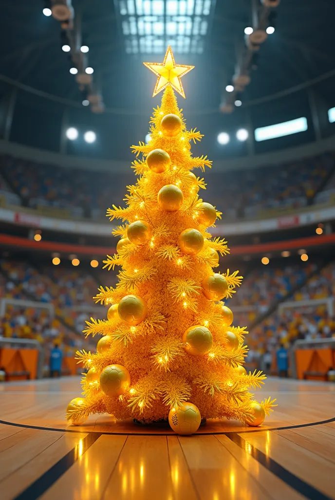 futsal christmas tree yellow balls