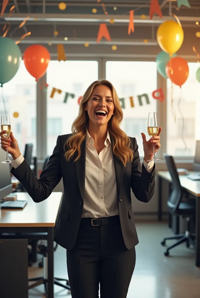 a person celebrating at work