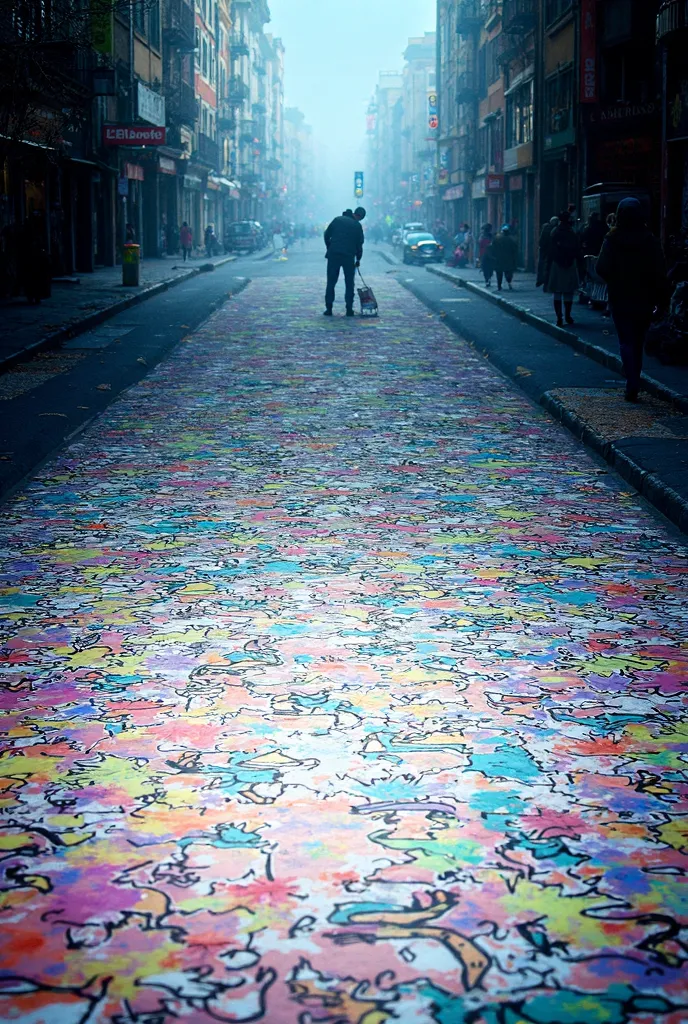 i loved street painting, i want u to generate for me a picture that it is related