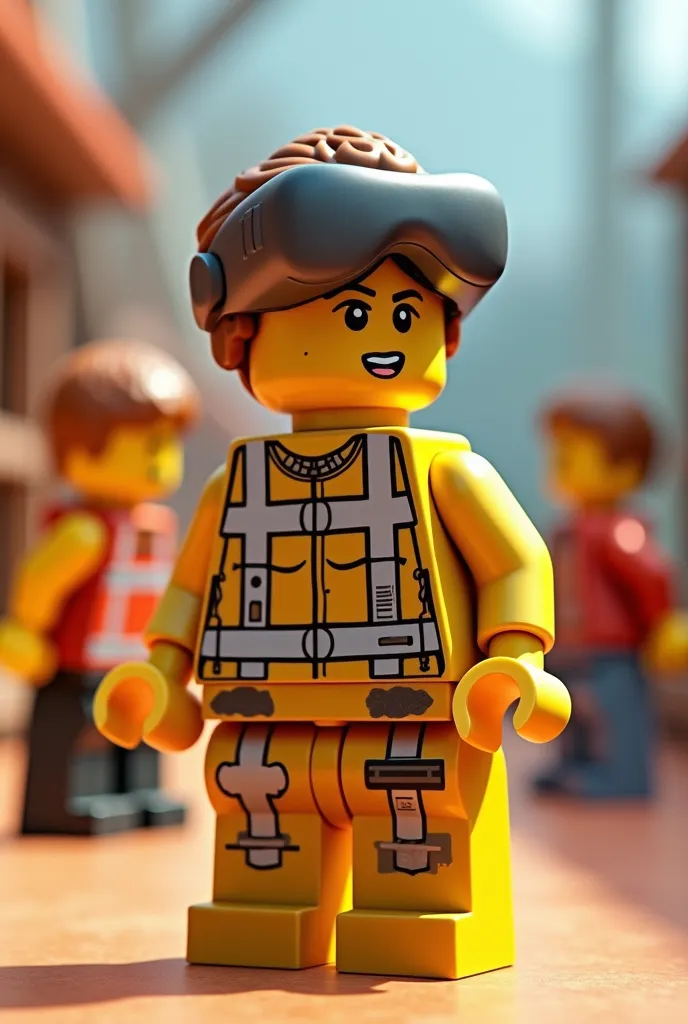 can you make me an interactive lego animated character that shows different perspectives,  expressions and positions