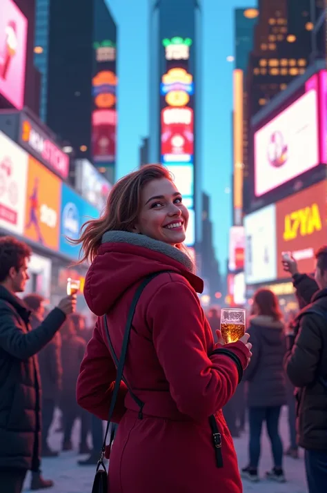 Write Happy new year Orit, in time square new york