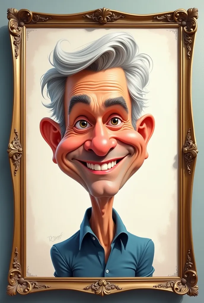 framed caricature of dick van dyke