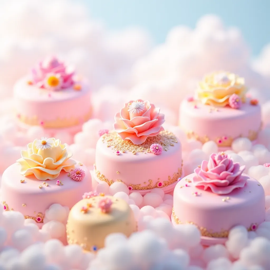 create an original image of ,  cakes inspired by the name piece of heaven