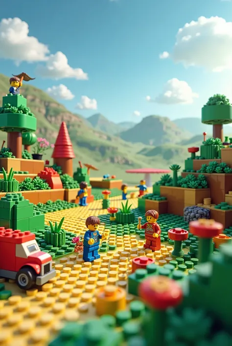 Lego field without people and in landscape format