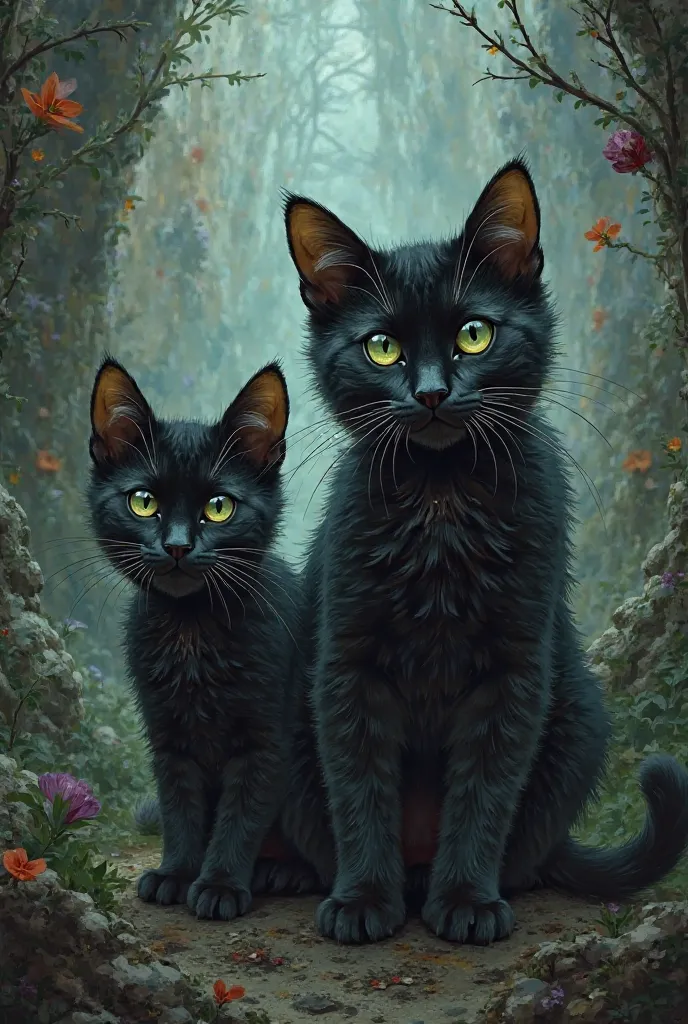 Cats ín style of Vallejo's paintings 